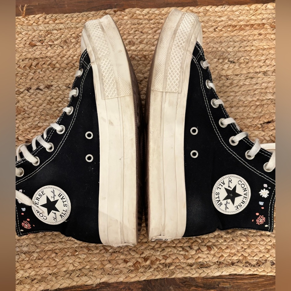 Converse CTAS Lift Hi Platform Embroidered Floral Women's Sz 9 - Picture 6 of 12